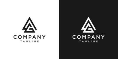 Creative Letter AG Monogram Logo Design Icon Template White and Black Background vector