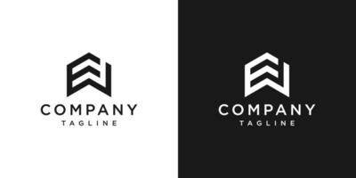 plantilla de icono de diseño de logotipo de monograma de letra creativa ew fondo blanco y negro vector