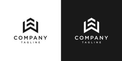 plantilla de icono de diseño de logotipo de monograma de letra creativa w fondo blanco y negro vector