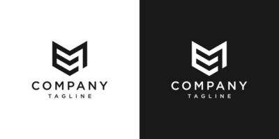 Creative Letter ME Monogram Logo Design Icon Template White and Black Background vector