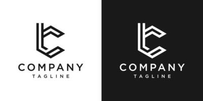 plantilla de icono de diseño de logotipo de monograma de letra creativa bc fondo blanco y negro vector