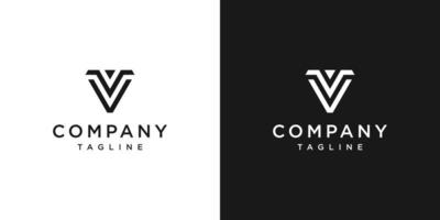 plantilla de icono de diseño de logotipo de monograma de letra creativa vv fondo blanco y negro vector