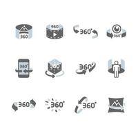 Set of Virtual Reality 360 degree Icon vector