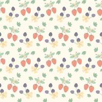 Berry pattern. pattern with hand drawn strawberries and blackberries. Kitchen textiles. vector