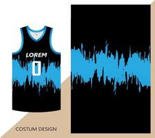 plantilla de diseño de patrón de camiseta de baloncesto. fondo abstracto azul negro para el patrón de tela. Camisetas de baloncesto, atletismo, fútbol y entrenamiento. ilustración vectorial vector