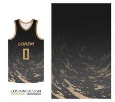 plantilla de diseño de patrón de camiseta de baloncesto. fondo abstracto de oro negro para el patrón de tela. Camisetas de baloncesto, atletismo, fútbol y entrenamiento. ilustración vectorial vector