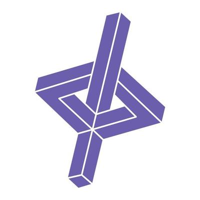 Impossible shapes, optical illusion logo, vector. Optical art objects. Geometric figures.