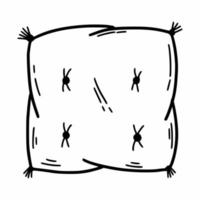 Pillow. Sketch drawing. Interior items. Vector illustration of doodles.