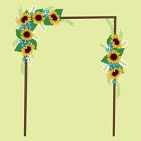 Wedding arch with sunflowers vector