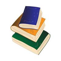 Illustration of a stack of vintage books on a white background. vector