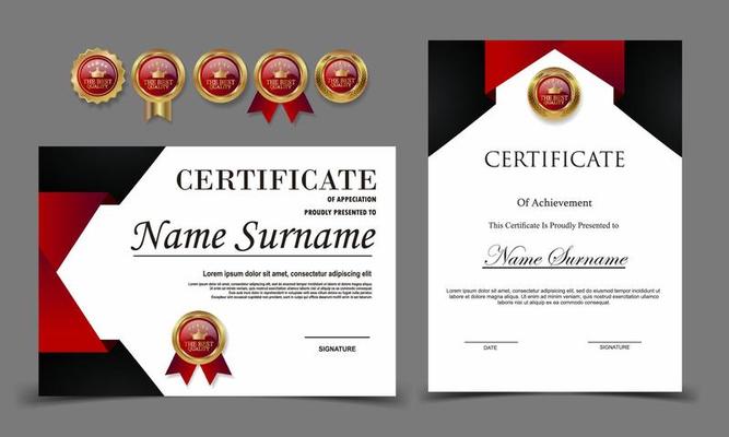 Certificate of Appreciation template, certificate of achievement, awards diploma template