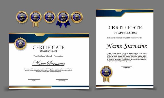 Certificate of Appreciation template, certificate of achievement, awards diploma template