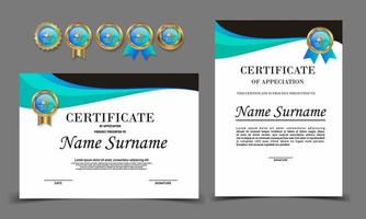 Certificate of Appreciation template, certificate of achievement, awards diploma template vector