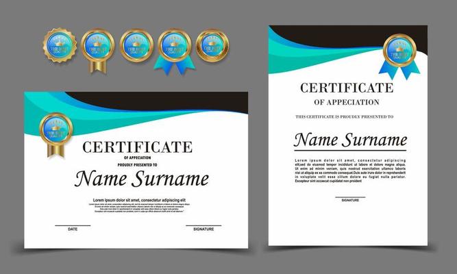 Certificate of Appreciation template, certificate of achievement, awards diploma template