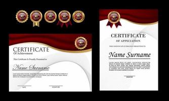 Certificate of Appreciation template, certificate of achievement, awards diploma template vector