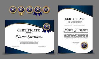 Certificate of Appreciation template, certificate of achievement, awards diploma template vector
