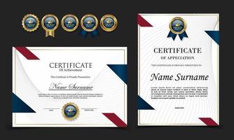Certificate of Appreciation template, certificate of achievement, awards diploma template vector