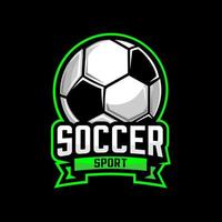 SOCCER LOGO ON BLACK BACKGROUND vector