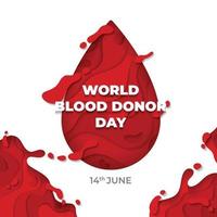 World Blood Donor Day Papercut Background vector