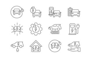 Electric Car Icon Set vector