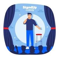stand up comediante en el escenario vector