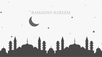 ramadan kareem com mesquita, estrela e lua. celebração islâmica. projeto de fundo islâmico.