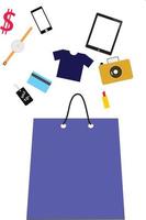 shopping bag with purchase icon. shopping bag sign. shopping online symbol vector