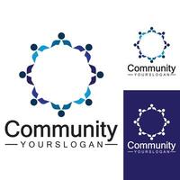 Community Logo Design Template for Teams or Groups.network and social icon design vector