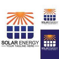 Solar Energy Logo Design Vector Template