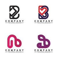 Initial letter B love heart logo design vector