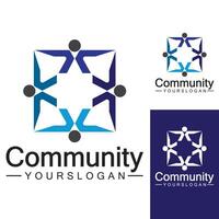 Community Logo Design Template for Teams or Groups.network and social icon design vector