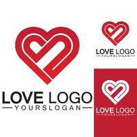 Love logo design vector,geometric hearth logo vector, linear love vector logo concept,Heart shape logo design-Vector