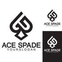 Ace of Spades icon logo design. Flat related icon for web and mobile applications. It can be used as - logo, pictogram, icon, infographic element. Illustration. vector