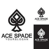 Ace of Spades icon logo design. Flat related icon for web and mobile applications. It can be used as - logo, pictogram, icon, infographic element. Illustration. vector