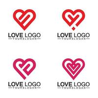 vector de diseño de logotipo de amor, vector de logotipo de corazón geométrico, concepto de logotipo de vector de amor lineal, vector de diseño de logotipo en forma de corazón