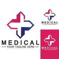 Medical Cross and Health Pharmacy Logo Vector Template