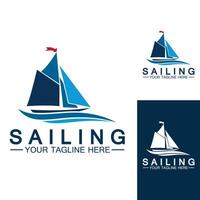 Sailing boat logo Template vector