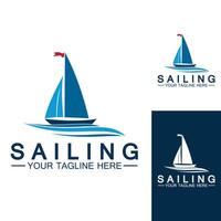 Sailing boat logo Template vector