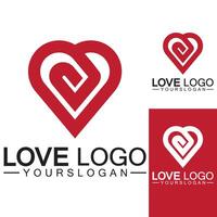 Love logo design vector,geometric hearth logo vector, linear love vector logo concept,Heart shape logo design-Vector