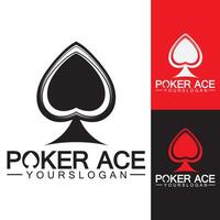 Poker Ace spade Logo Design for Casino Business, Gamble, Card Game, Speculate, etc-vector vector