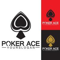 diseño de logotipo de espada as de póquer para negocios de casino, apuestas, juegos de cartas, especulaciones, etc-vector vector