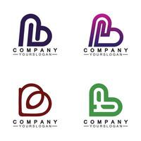 Initial letter B love heart logo design vector