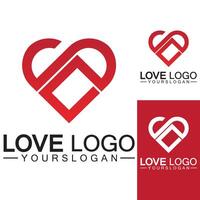 Love logo design vector,geometric hearth logo vector, linear love vector logo concept,Heart shape logo design-Vector