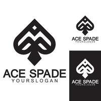 Ace of Spades icon logo design. Flat related icon for web and mobile applications. It can be used as - logo, pictogram, icon, infographic element. Illustration. vector