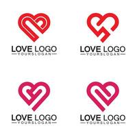 Love logo design vector,geometric hearth logo vector, linear love vector logo concept,Heart shape logo design-Vector