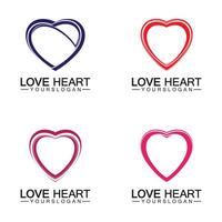 Love heart logo and symbol vector template