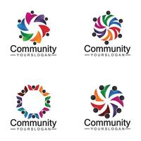 Community Logo Design Template for Teams or Groups.network and social icon design vector