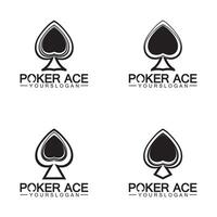 diseño de logotipo de espada as de póquer para negocios de casino, apuestas, juegos de cartas, especulaciones, etc-vector vector