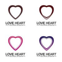 Plantilla de vector de logotipo y símbolo de corazón de amor