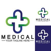 Medical Cross and Health Pharmacy Logo Vector Template